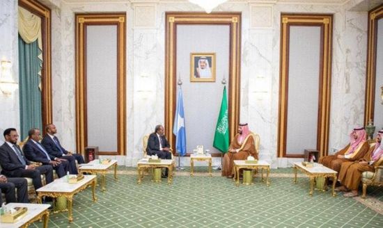 ولي العهد السعودي يستقبل الرئيس الصومالي في قصر الصفا