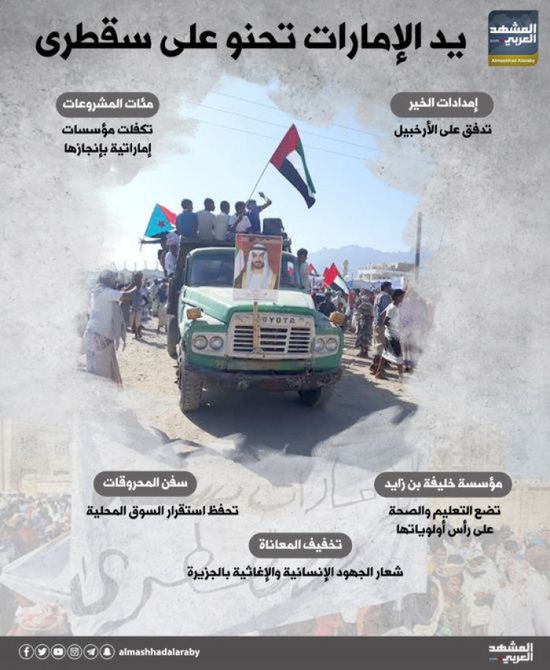 يد الإمارات تحنو على سقطرى (إنفوجراف)