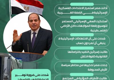 إدانة مصر للاعتداءات الإسرائيلية في الضفة الغربية (إنفوجراف)