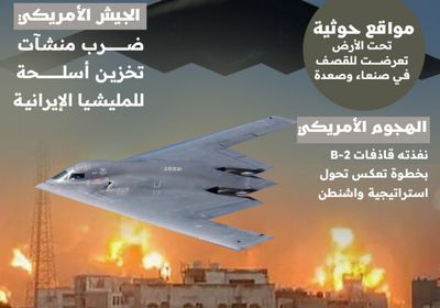 قاذفات B-2 توجه أقوى الضربات لأوكار الحوثي (إنفوجراف)