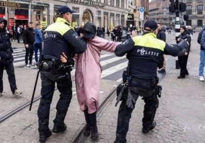 الشرطة الهولندية تعتقل 100 متظاهر مؤيد لفلسطين