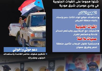 الحوثي ينظم صفوف الإرهابيين.. والقوات الجنوبية تلاحقهم (إنفوجراف)