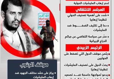 تصنيف الحوثيين تنظيما إرهابيا.. تأكيد جنوبي على ضرورة تقويض المليشيات (إنفوجراف)
