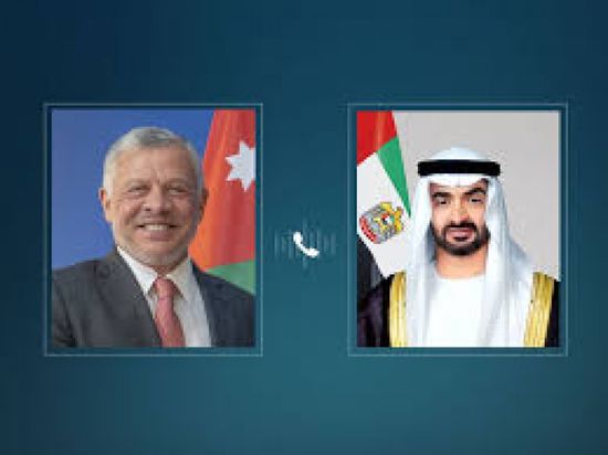 رئيس الإمارات وعاهل الأردن يبحثان العلاقات بين البلدين والتطورات الإقليمية