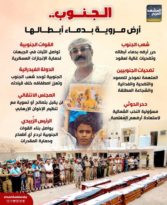 الجنوب.. أرض مروية بدماء أبطالها (إنفوجراف)