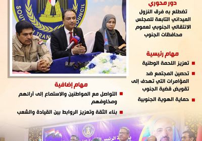 فرق الانتقالي الميدانية.. دور محوري في تعزيز اللحمة الجنوبية (إنفوجراف)