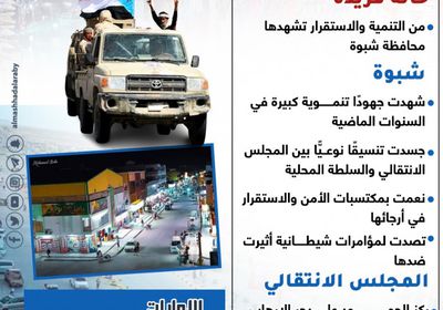 شبوة تحصد ثمار جهود الحرب على الإرهاب (إنفوجراف)