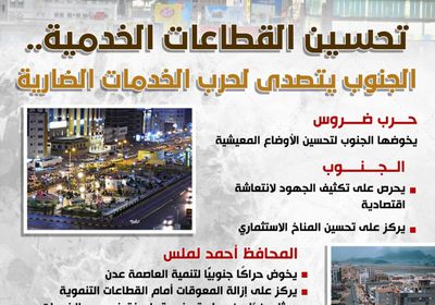 تحسين القطاعات الخدمية.. الجنوب يتصدى لحرب الخدمات الضارية (إنفوجراف)