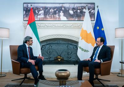 رئيس قبرص يستقبل وزير الخارجية الإماراتي في نيقوسيا