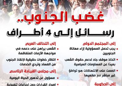 غضب الجنوب.. رسائل إلى 4 أطراف (إنفوجراف)