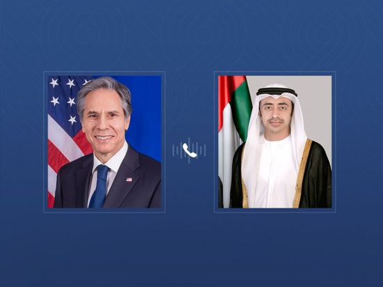 هاتفياً.. عبدالله بن زايد وبلينكن يبحثان العلاقات الاستراتيجية بين البلدين