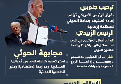 تصنيف الحوثي إرهابي.. ترحيب جنوبي واستعداد لإنفاذه بفعالية (إنفوجراف)