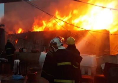 حريق في حقل الرميلة النفطي بالعراق 