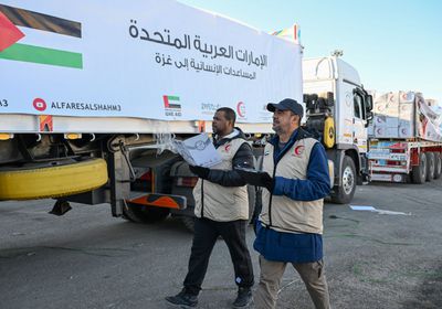 100 شاحنة مساعدات إماراتية تدخل غزة منذ بداية الهدنة