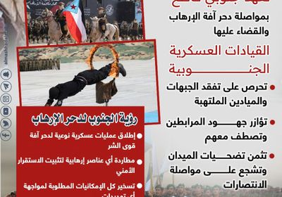 تعهد جنوبي بدحر الإرهاب.. لا تراجع عن استئصال الآفة الخطيرة (إنفوجراف)