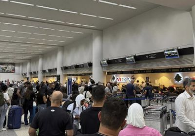 حريق في مطار رفيق الحريري ببيروت