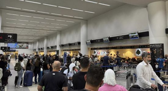 حريق في مطار رفيق الحريري ببيروت
