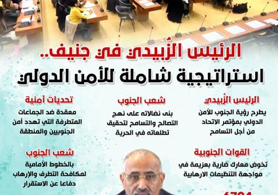 الرئيس الزُبيدي في جنيف.. استراتيجية شاملة للأمن الدولي (إنفوجراف)