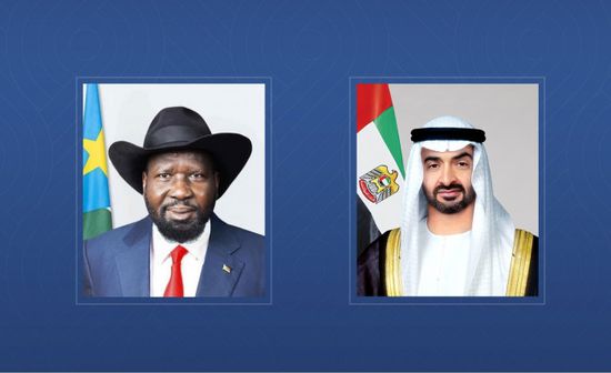 محمد بن زايد يستقبل رئيس جنوب السودان في قصر الشاطئ