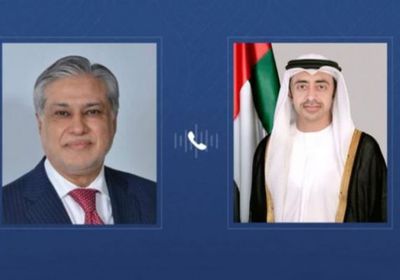 عبدالله بن زايد يبحث مع وزير خارجية باكستان تطورات الأوضاع في غزة
