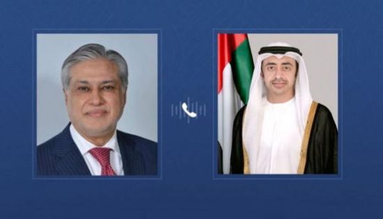 عبدالله بن زايد يبحث مع وزير خارجية باكستان تطورات الأوضاع في غزة