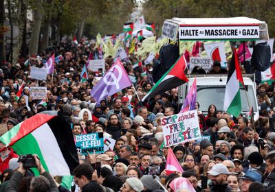 مظاهرات حاشدة وسط فرنسا لدعم القضية الفلسطينية