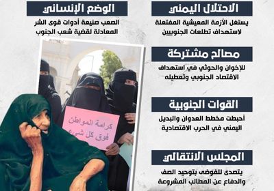 الأزمة المعيشية.. سلاح أعداء الجنوب لضرب قضيته (إنفوجراف)