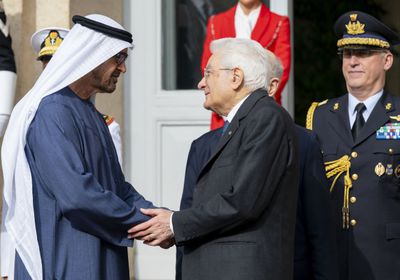 محمد بن زايد يلتقي الرئيس الإيطالي في روما