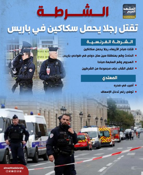الشرطة تقتل رجلا يحمل سكاكين في باريس (إنفوجراف)