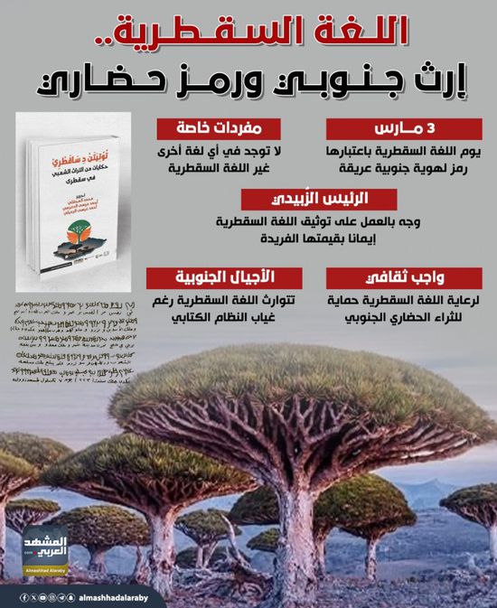 اللغة السقطرية.. إرث جنوبي ورمز حضاري (إنفوجراف)