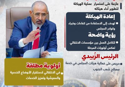 رئاسة الانتقالي تواصل خطط الهيكلة (إنفوجراف)