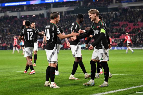 آرسنال يكتسح آيندهوفن بسباعية بدوري الأبطال