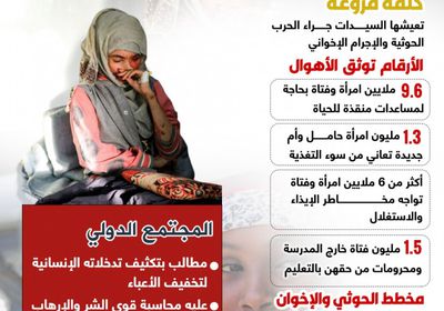 مآسي النساء.. كلفة حرب الحوثي والإجرام الإخواني (إنفوجراف)