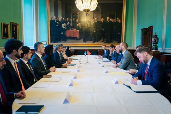 وزير الخارجية الإماراتي يلتقي رئيس البرلمان الدنماركي في كوبنهاغن