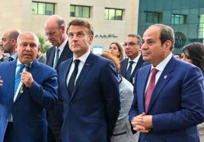 ماكرون يزور العريش مركز حشد المساعدات لغزة