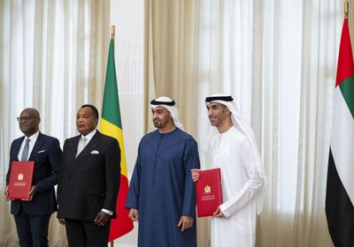 محمد بن زايد ورئيس الكونغو يشهدان توقيع اتفاقية الشراكة الشاملة بين البلدين