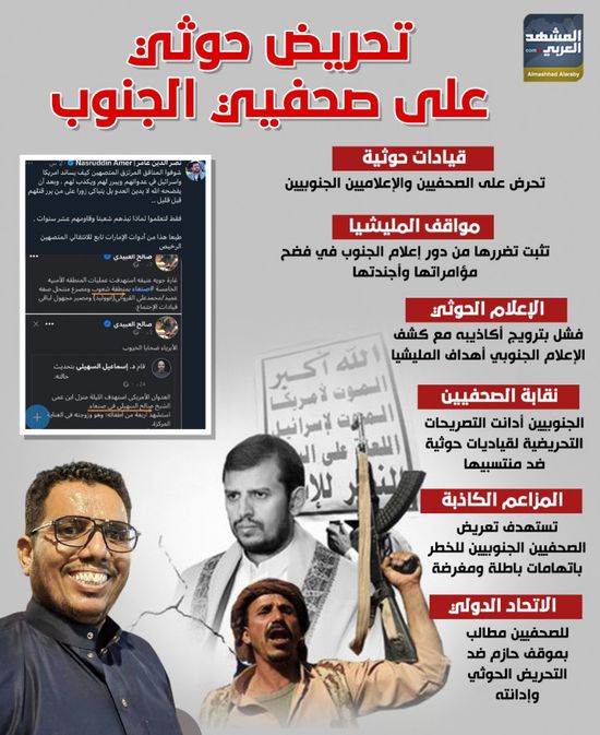تحريض حوثي على صحفيي الجنوب (إنفوجراف)