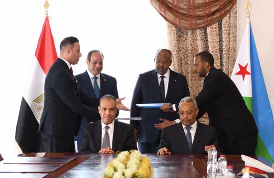 الرئيس السيسي ونظيره الجيبوتي يشهدان التوقيع على مذكرات تفاهم مشتركة