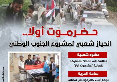 حضرموت أولا.. انحياز شعبي لمشروع الجنوب الوطني ( إنفوجراف)