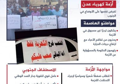 أزمة الكهرباء في عدن.. الواقع والمطلوب وسبل المواجهة (إنفوجراف)