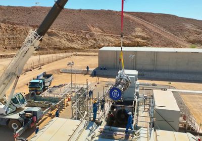 تركيب محرك بقدرة 25 ميجاوات لتوربين في محطة كهرباء وادي حضرموت