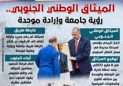 الميثاق الوطني الجنوبي.. رؤية جامعة وإرادة موحدة (إنفوجراف)