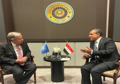 وزير الخارجية المصري يبحث مع غوتيريش حشد التمويل لخطة إعادة إعمار غزة