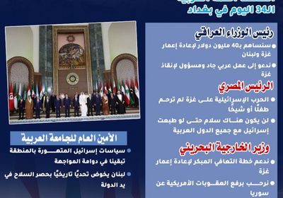 أبرز تصريحات القادة والزعماء في قمة بغداد (إنفوجراف)