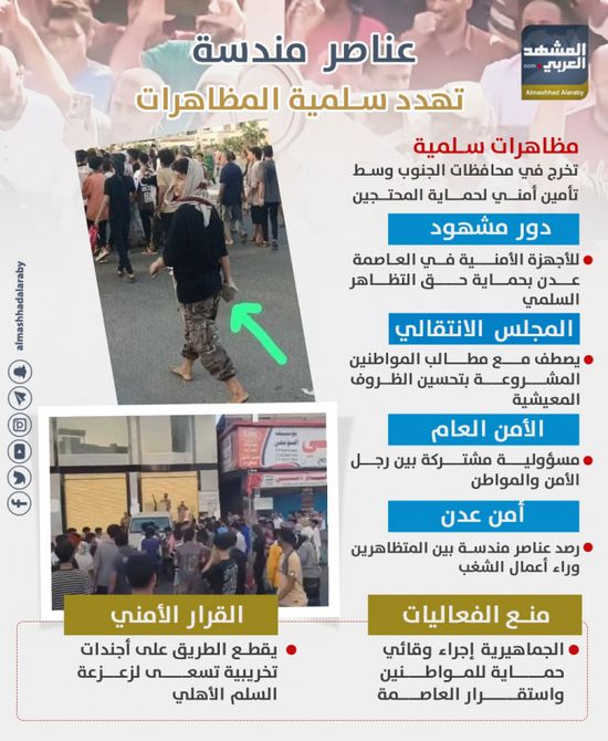عناصر مندسة تهدد سلمية المظاهرات (إنفوجراف)