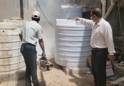 استمرار حملة الرش الضبابي في مديرية المنصورة