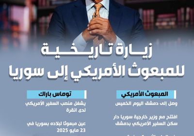زيارة تاريخية للمبعوث الأمريكي إلى سوريا (إنفوجراف)