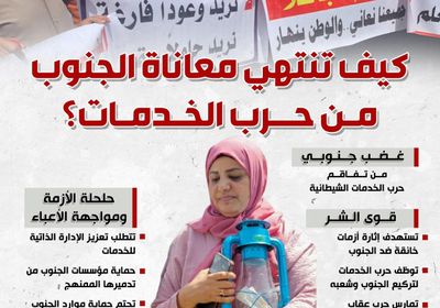 كيف تنتهي معاناة الجنوب من حرب الخدمات؟ (إنفوجراف)