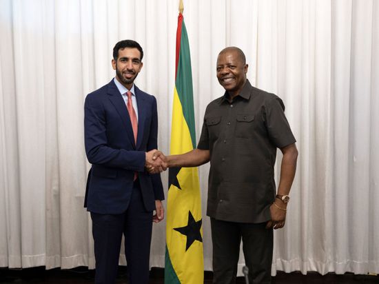 شخبوط بن نهيان يلتقي رئيس وزراء ساو تومي وبرينسب