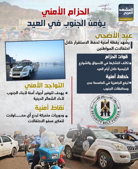 الحزام الأمني يؤمن الجنوب في العيد (إنفوجراف)